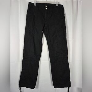 Lauren Ralph Lauren Black Cargo Pants 100% Cotton Ankle Tie Women's Size 6